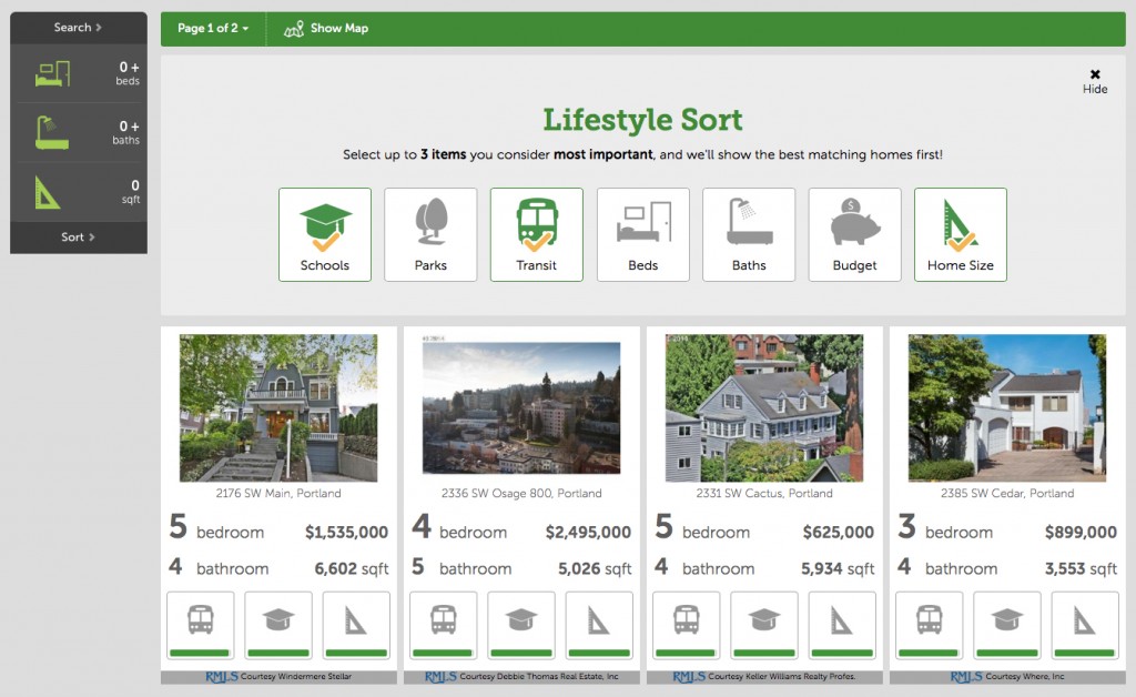 Lifestyle Sort on BHGRE.com