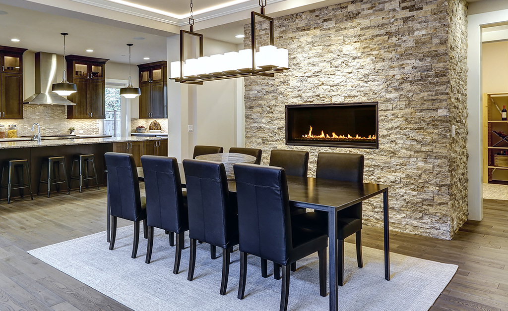 Dining room with modern LED Lighting fixture