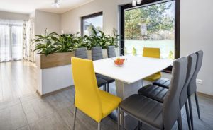 Dining room with mismatched chairs