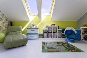 kid's playroom in the attic