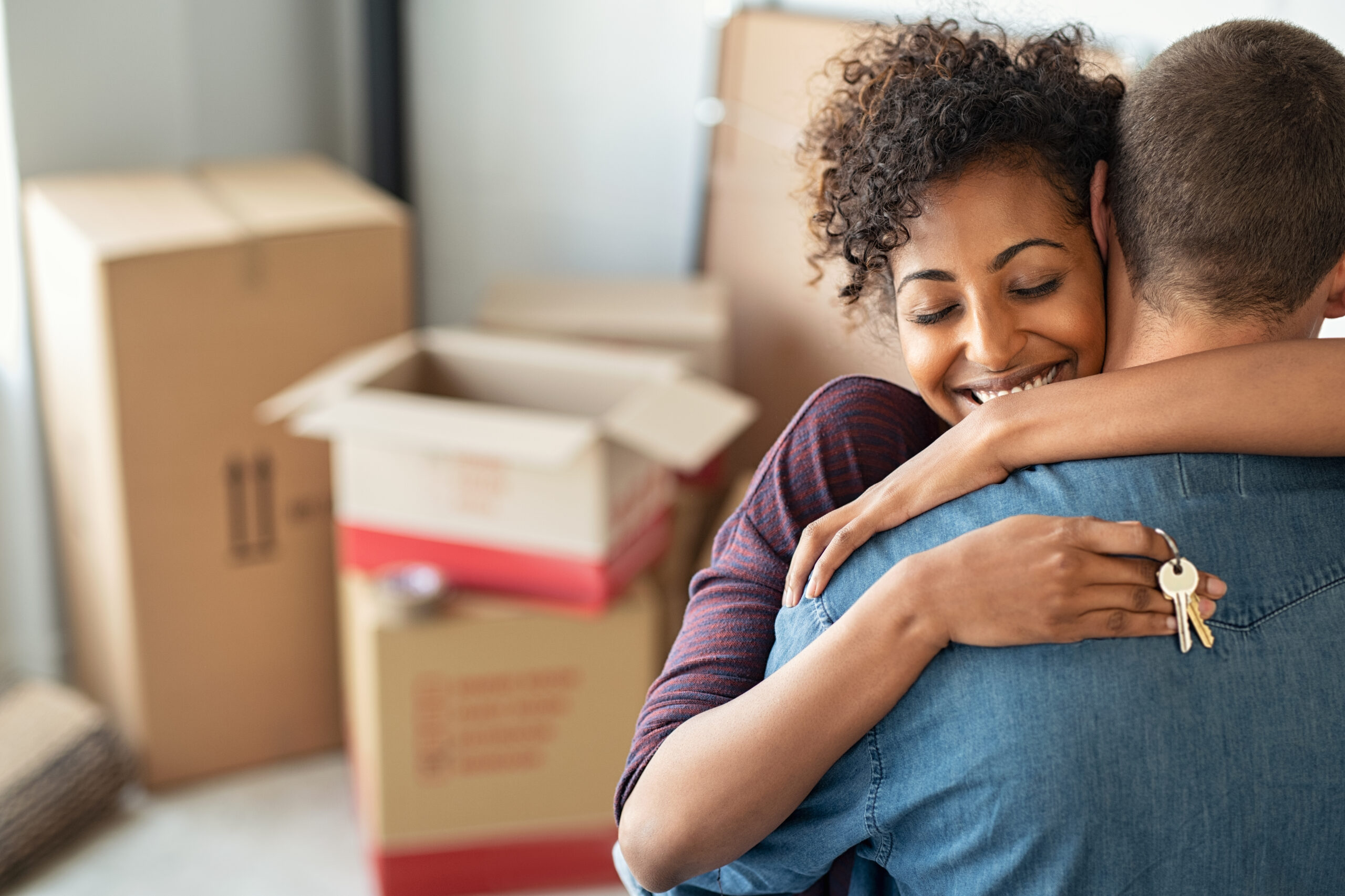 Happy Couple on Moving Day