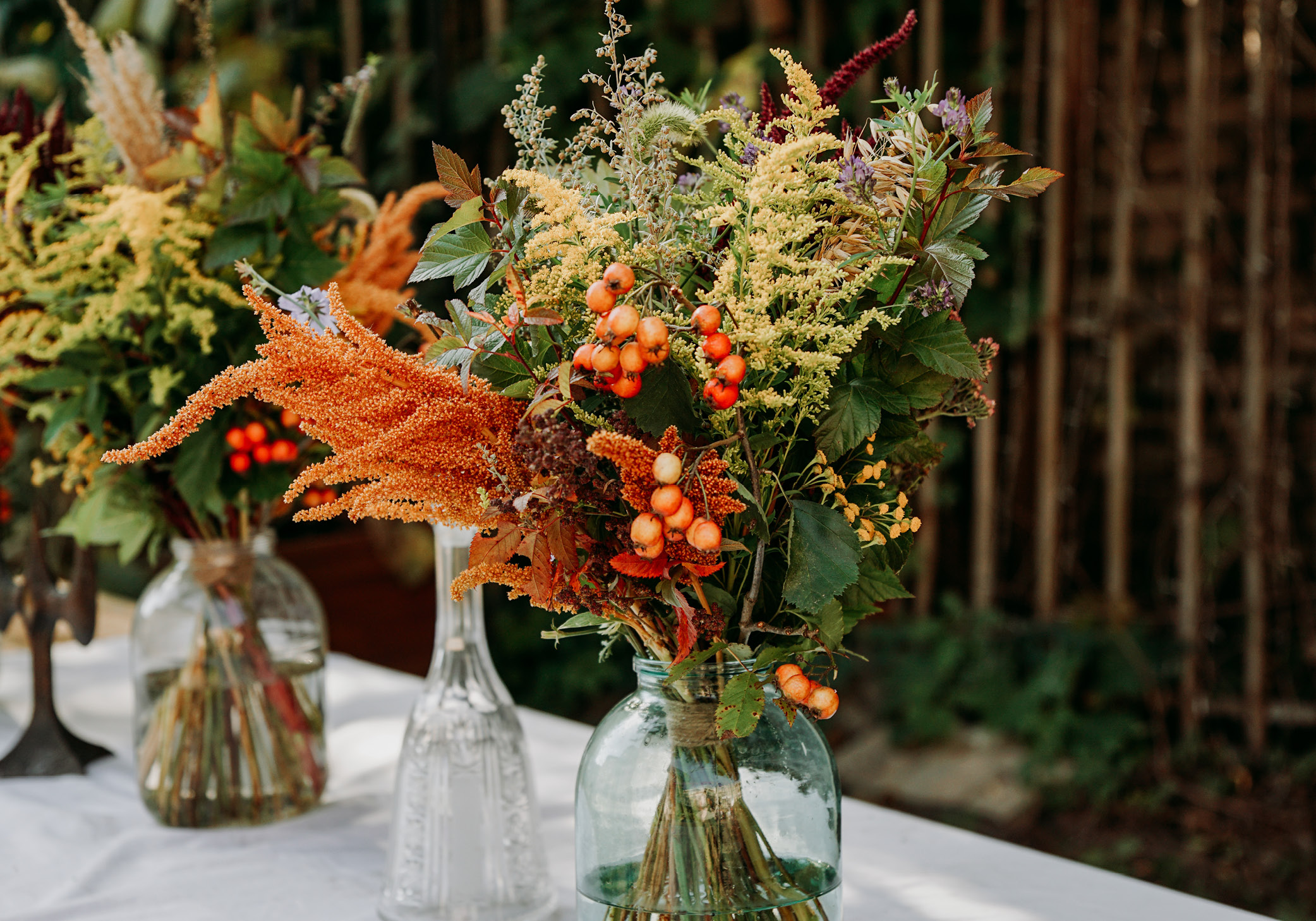Floral fall centerpiece